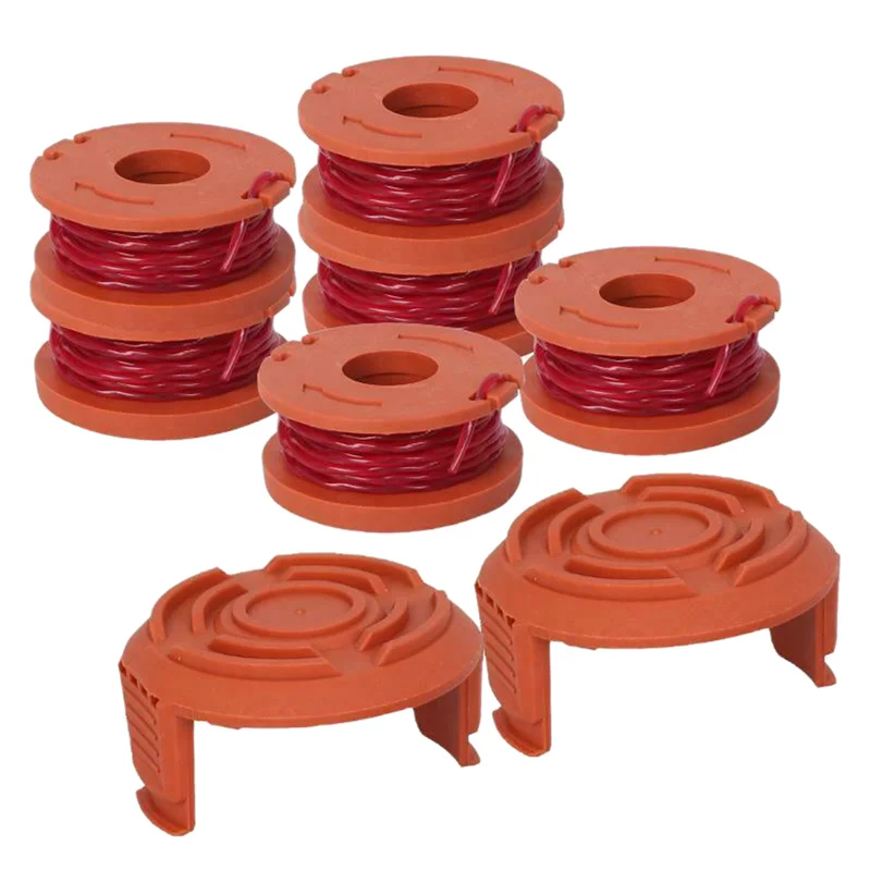 A25F-27 Pack Replacement Spool String Trimmer Line 24 Pack Spool And 3 Cap Lawn Mower Accessories For WORX