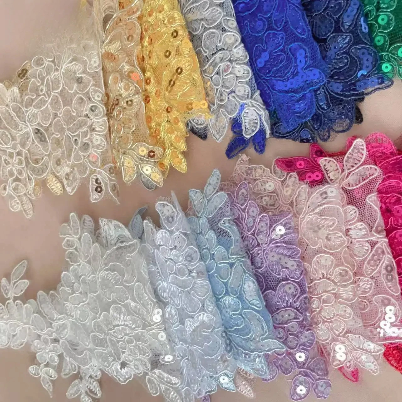 Paillettes en dentelle multicolores avec bordure, patchs de fleurs miroir, chaussures de mariage DIY, accessoires de couture pour couvre-chef, 20 pièces