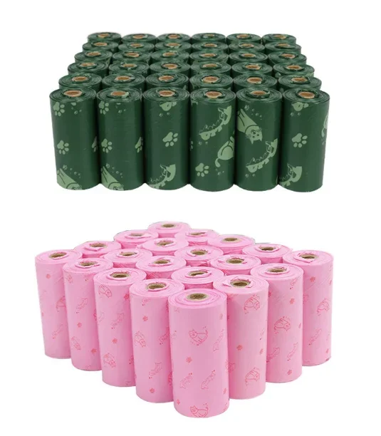 15 bags in a roll Pet waste bag degradable single roll pick up potty bag