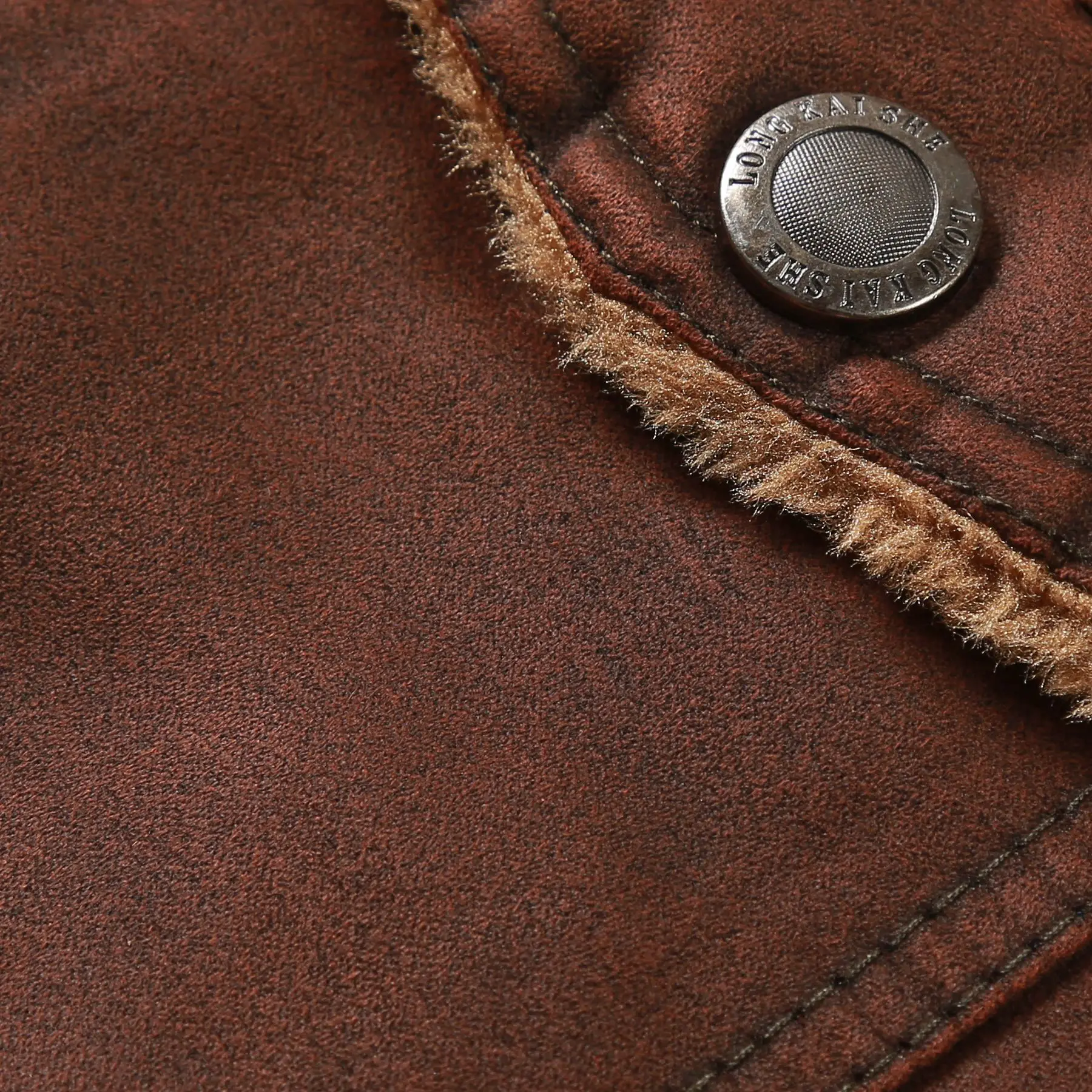 New  Fur One Coat casual men's winter jacket with fleece lapel classic loose men's wear