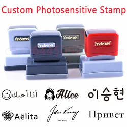 Teacher Name Custom name Stamp Signature Calligraphy Selfing-inking personalized stamp for School student Child cloths ink stamp