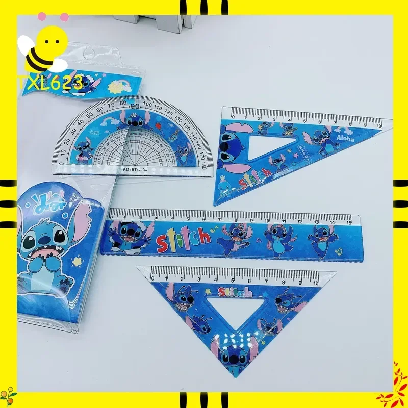 

Cartoon anime Stitch cartoon ruler set, four piece set for measuring and painting stationery