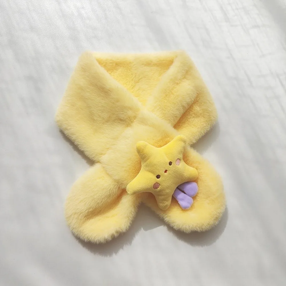 

Fashion Cartoon Star Children Winter Scarf Thick Warm Cross Neck Scarf Soft Windproof Shawl Scarves