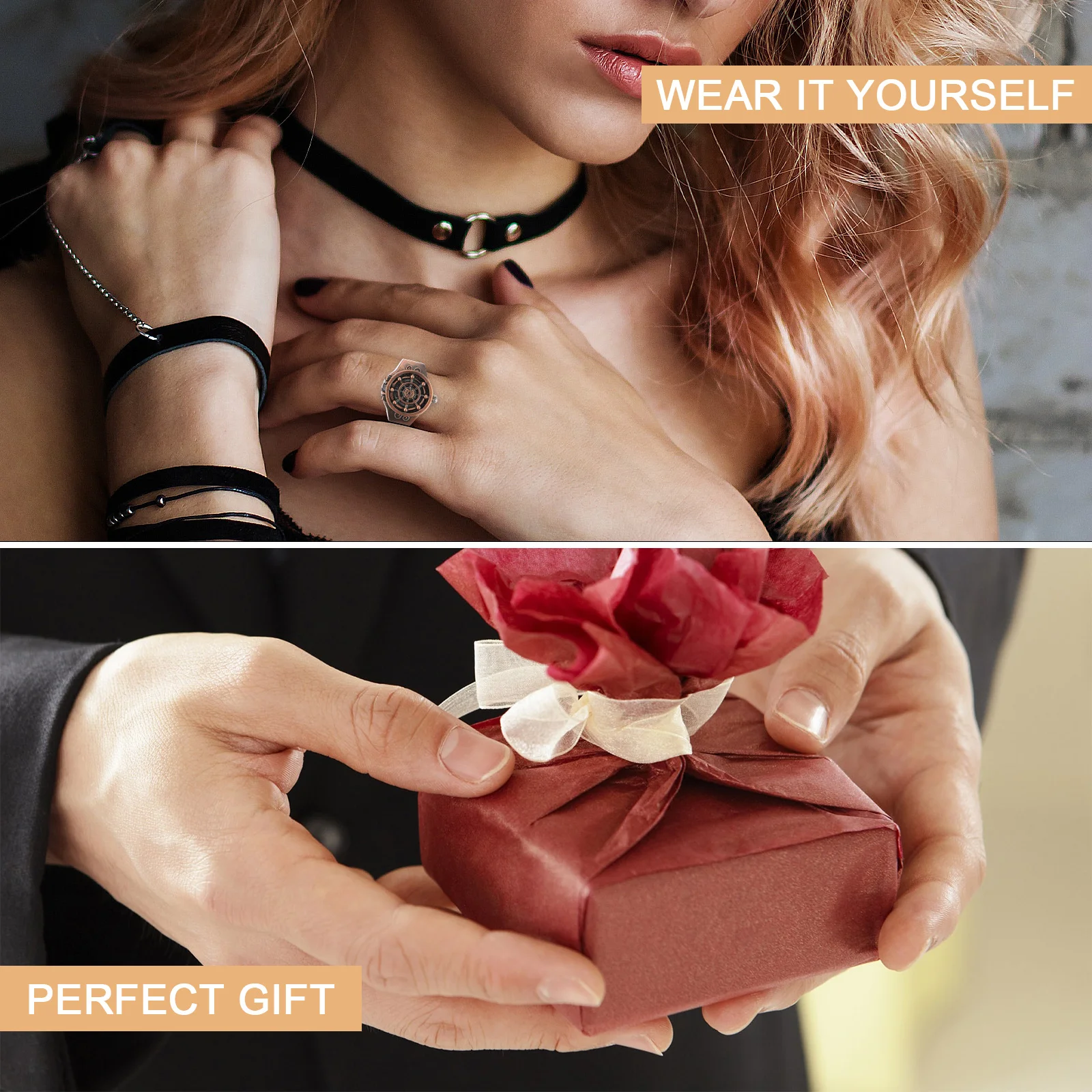 

2pcs Ghost Watch Vintage Calculator Design Luxury Zinc Alloy Jewelry for Women DEARMAMY Fashion Decorative Accessory