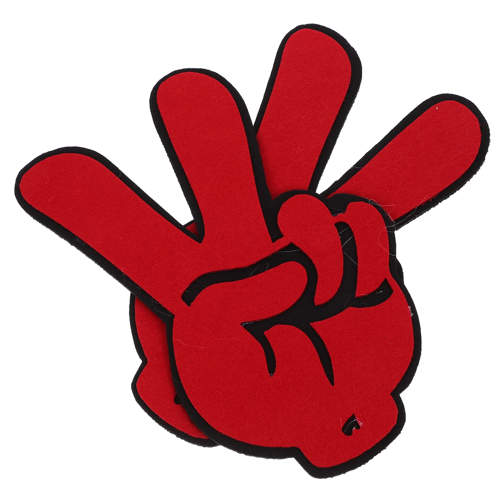 

2Pcs Victory Hand Gesture Prop Creative Felt Cloth Finger for Youth Sports Games Party Entertainment Spirit Boosters
