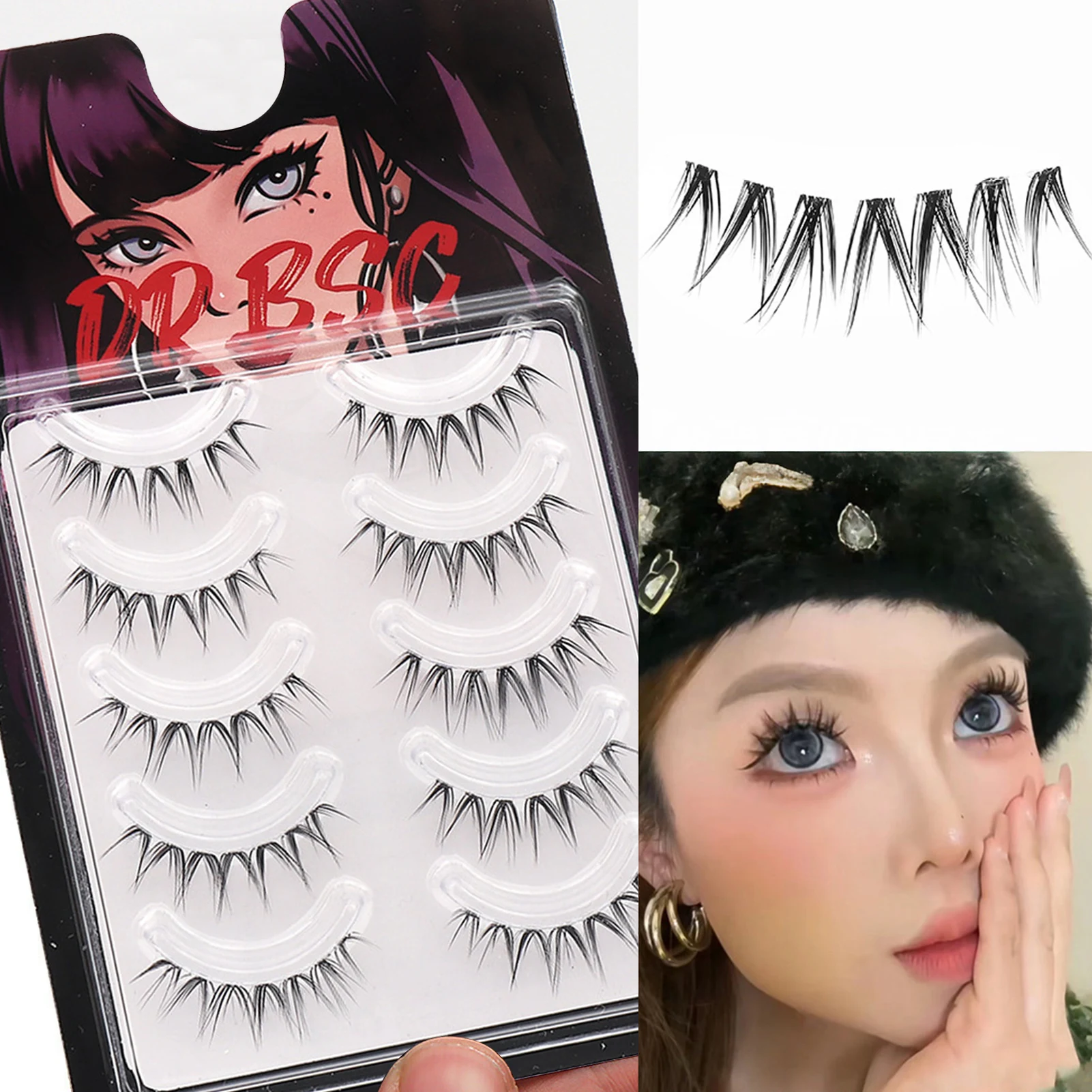 5 Pair Simulation Cosplay Foxes False Eyelashes Ultralight Natural Look Eyelash Extension For Fashion Party Enlarge Your Eyes