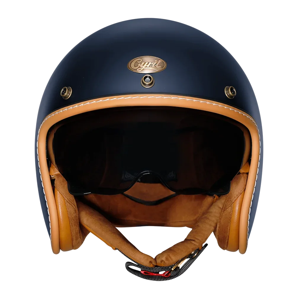 Retro 3/4 Open Face Half Motorcycle Helmet CYRIL B206 Lightweight Adult Vantage Jet Helmet for Men Women DOT ECE Approved