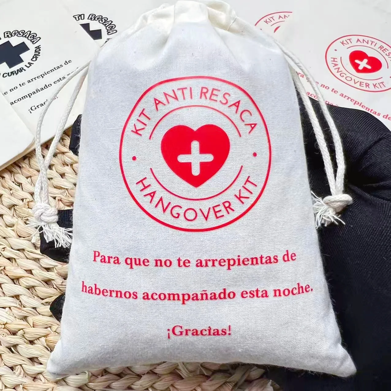 10 قطعة المخلفات الإسبانية الإسعافات الأولية مكافحة ريساكا مكافحة كرودا حفلة الرباط حقيبة حزم Hangover عدة الانتعاش عدة دش الزفاف #3