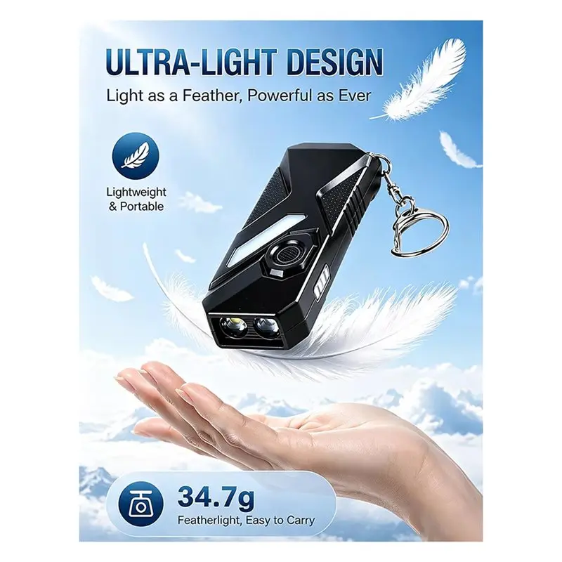 AB34-Outdoor Colorful Detection Lamp Atmosphere Keychain Lamp Outdoor Flashlight