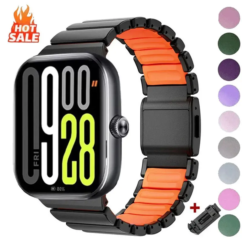 Legierungsarmband für Redmi Watch 6/5/4 3/5Active Lite Metall-Armband Zubehör Xiaomi Mi Band 8 Pro 9 Pro Austauschbares Armband