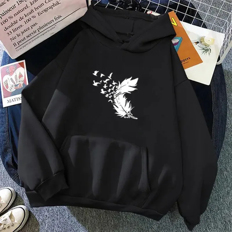 Fashionable women's simple casual versatile women's sportswear autumn and winter pullover hoodie style sports print daily