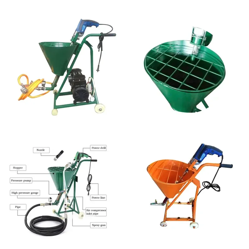 for Construction Machinery Best-selling Electric High Pressure Spray Gun Paint Grouting Cement Slurry Putty Sprayer