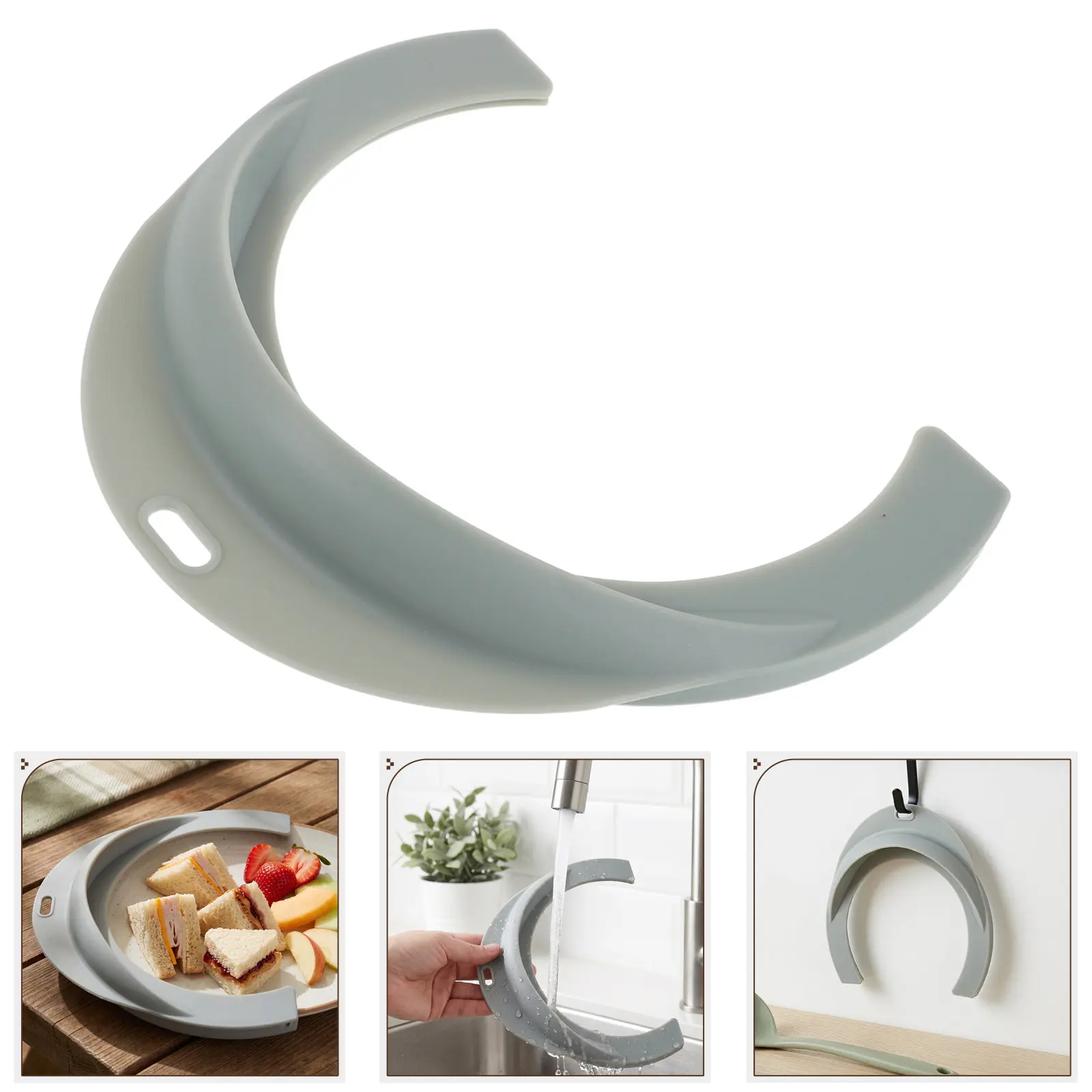 Silicone Adaptive Plate Guard Spill Proof Food Barrier 18-24Cm Plates Dining Aid Elderly Disabled Kids Meal Assist