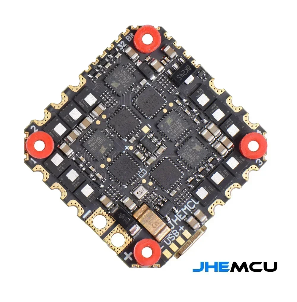 JHEMCU GHF745AIO F745 Flight Controller with MPU6000 & BLHELI32 40A/50A 4in1 ESC - 25.5x25.5mm, 3-6S for FPV Freestyle Drones