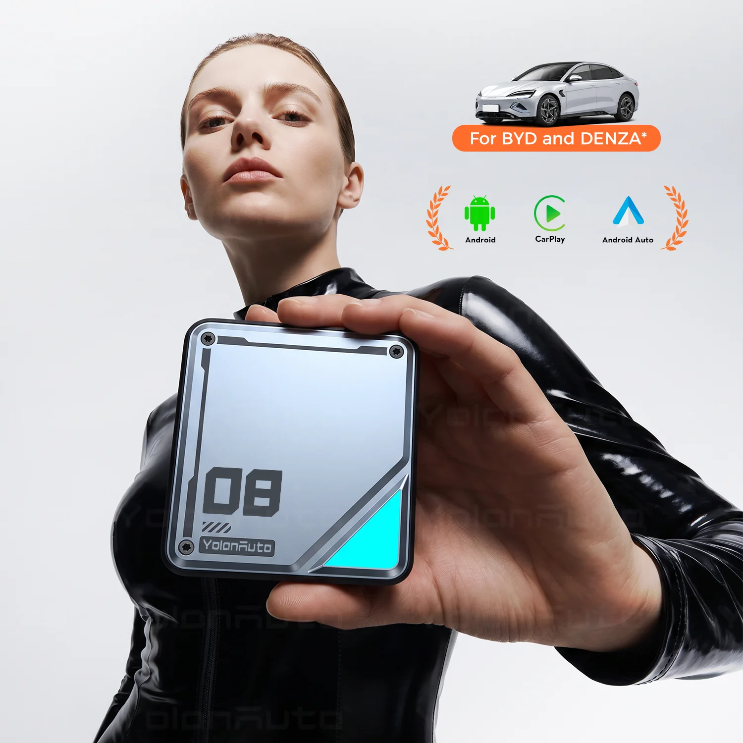 YolanAuto Android13 Wireless CarPlay Ai TV Box 8+128G QCM6125 8 Cores Netflix&Youtube GPS 4G LTE BT5.2 for BYD Seallion&DENZA D9