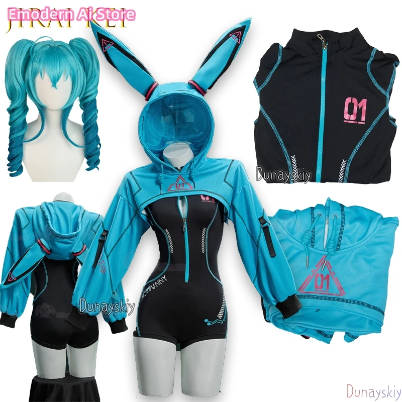 body-deportivo-ajustado-estilo-cosplay-sexy-derivado-vocal-con-chaqueta-corta-con-capucha-traje-de-bano-azul-jirai-kei-navidad