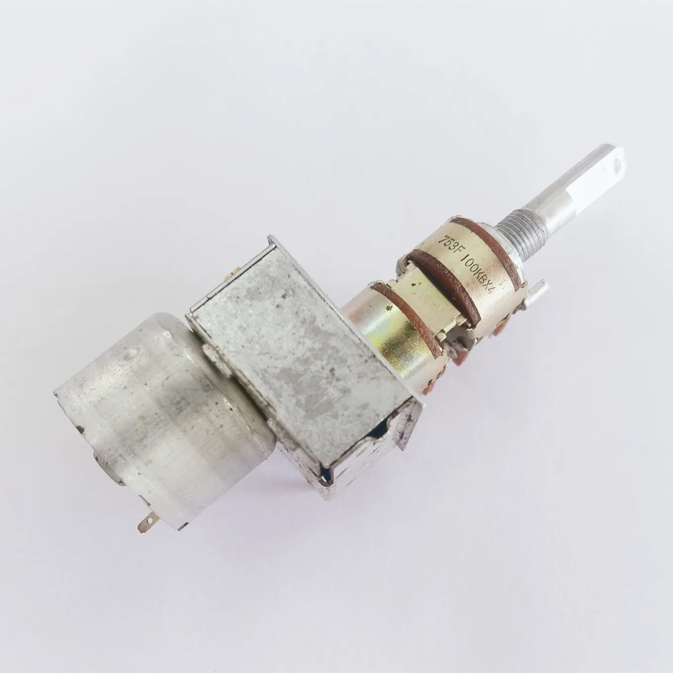Original new 100% RK16314MG quadruple potentiometer with motor 100KBx4 handle with thread length 25MMF 12pin (SWITCH)