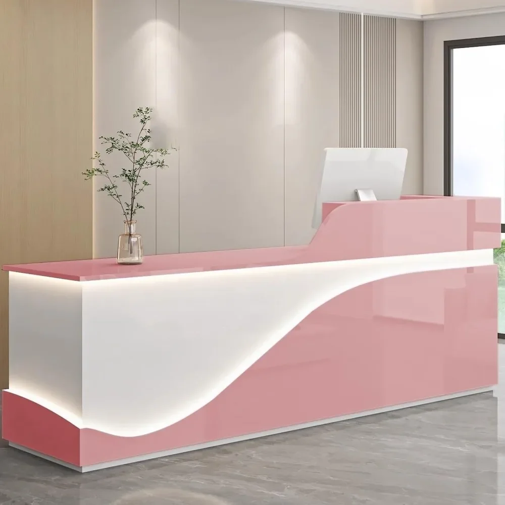 

Reception Desk, Front Counter Desk with Lockable Drawer, Reception Counter, Standing Reception Counter Desk, Lobby Retail Checko