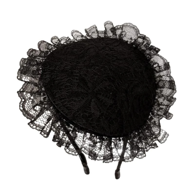 

652F Elegant Lace Hat For Women Vintage Styles Fascinator Hair Accessory Adjustable Headwear For Parties And Weddings