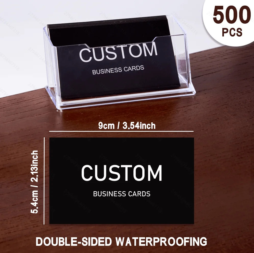 200/500/1000 Stück Anpassbare Karten, Personalisierte Visitenkarten mit Acryl-Aufbewahrungsbox, Matte Dankeskarten und Einladungen