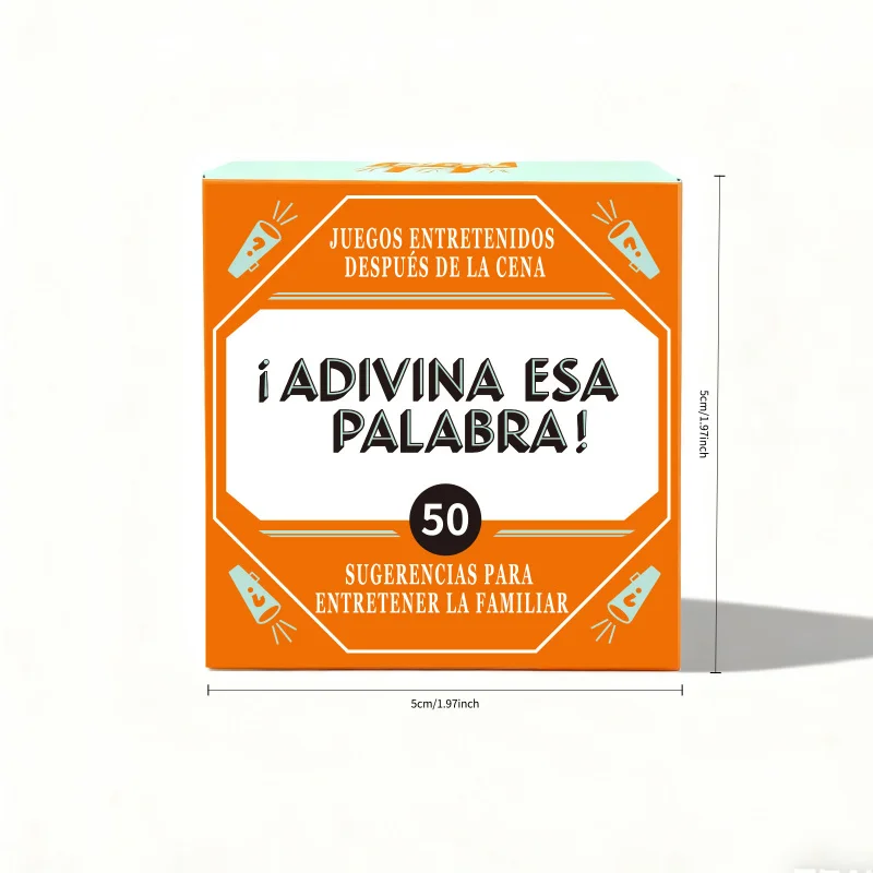 เกมกระดานทายคำศัพท์ภาษาสเปน – การ์ดคำศัพท์ 50 ใบ เกมการเรียนรู้ภาษาสำหรับผู้ใหญ่และวัยรุ่น ของขวัญคริสต์มาสและปีใหม่