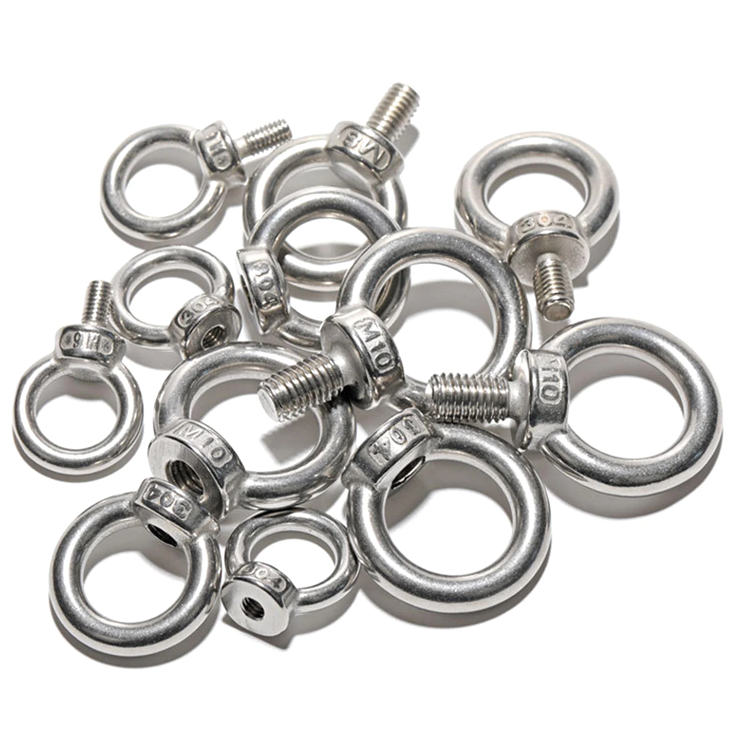 1-5 uds M3 M4 M5 M6 M8 M10 M12 304 tuercas de ojo de elevación de acero inoxidable/anillo de tornillo anillo de cáncamo tuerca de enganche tornillos con ojal