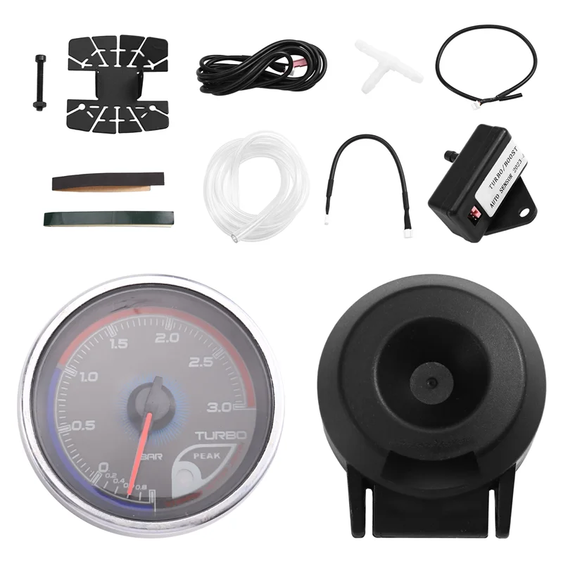 

AB96-Car Turbo Boost Gauge 52Mm Turbo Boost Gauge 12V Turbo Boost Gauge Car Meter 0- 3BAR Universal Gauge