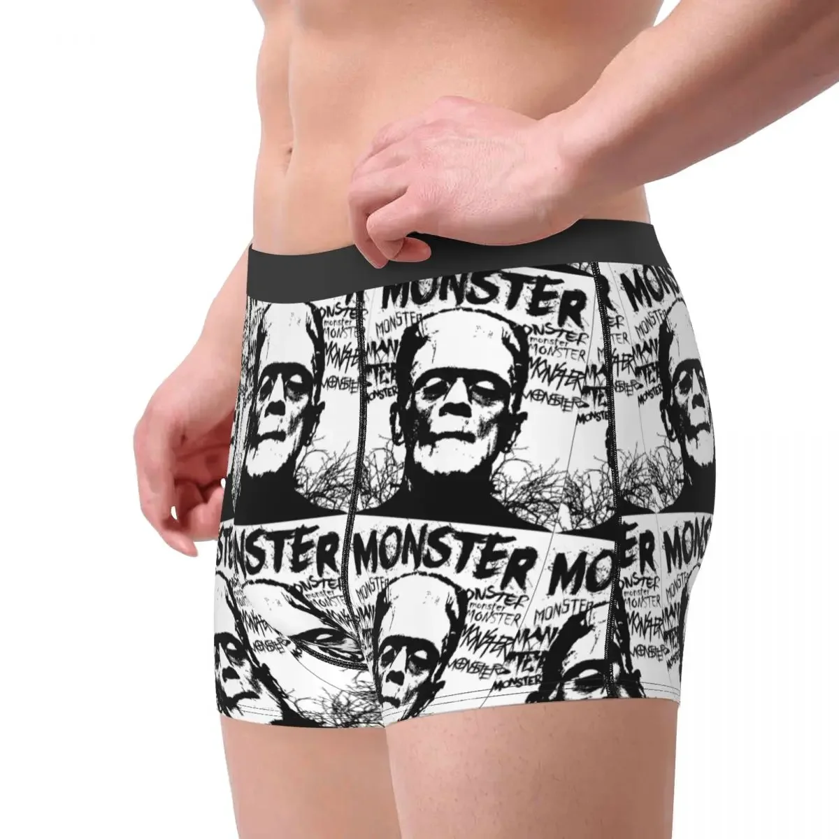 Frankenstein Horror Movie Underwear para homens, Boxer Shorts, Calcinha Novidade, Cuecas de Cintura Média