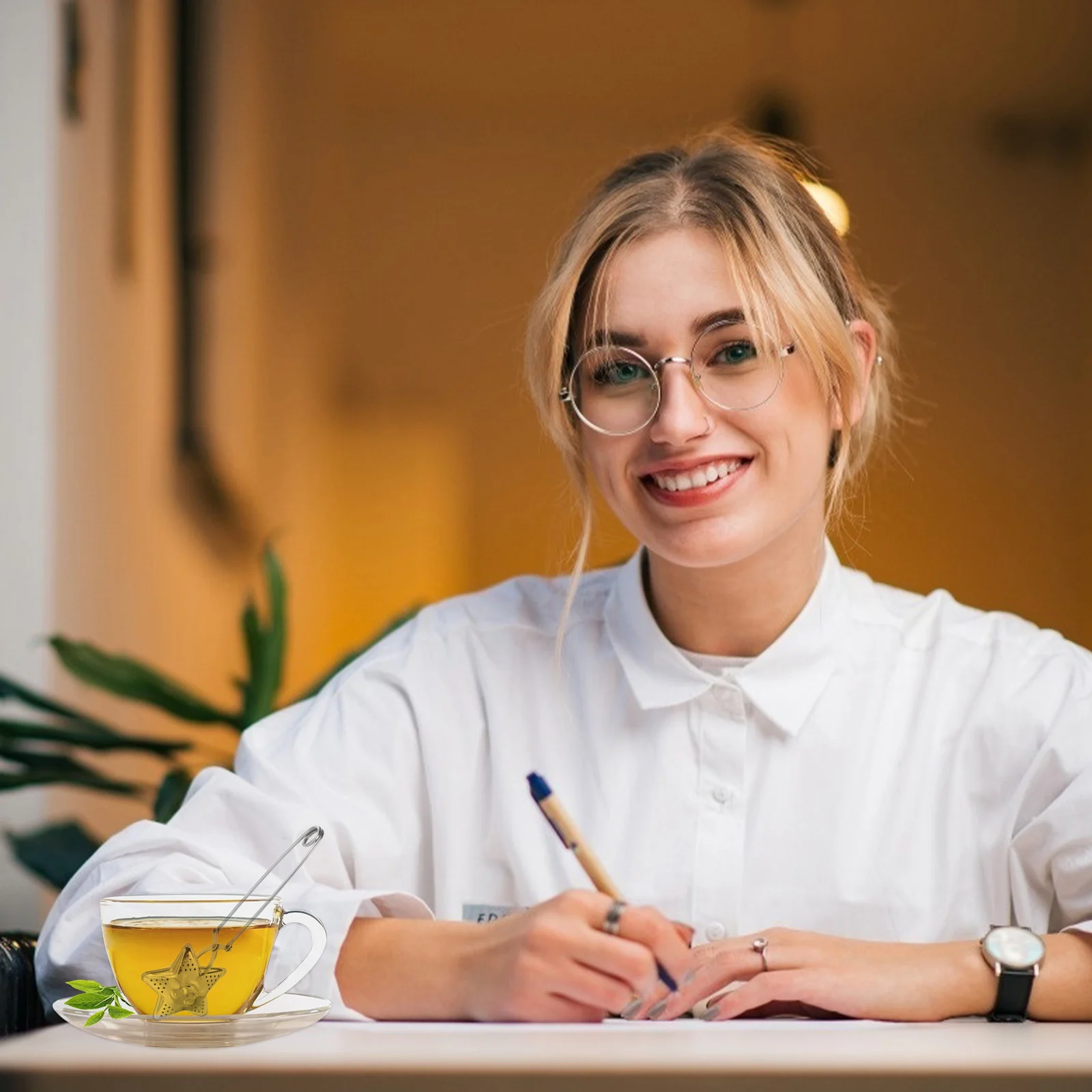 

2Pcs Silver Stainless Steel Tea Pincer Heavy Duty Infuser with Small Bubble Holes for Loose Leaf Tea Brewing Long Handle