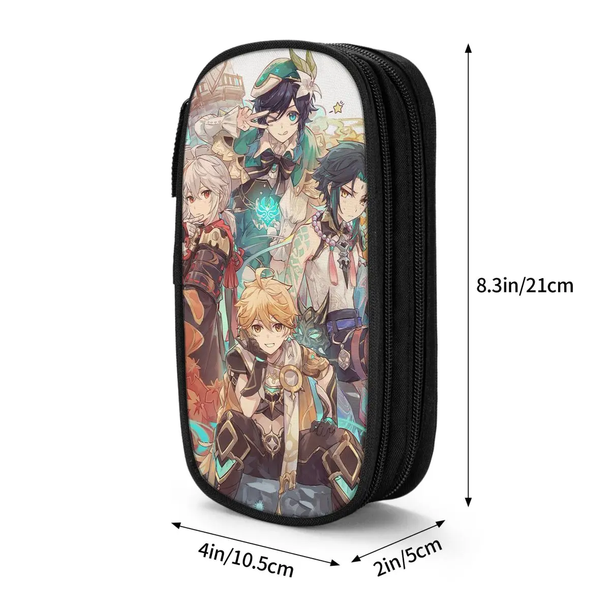 Genshin Impact Acg 애니메이션 연필 케이스 Kaedehara Kazuha Xiao Aether 펜 박스 연필 가방 어린이 사무실 화장품 연필 주머니