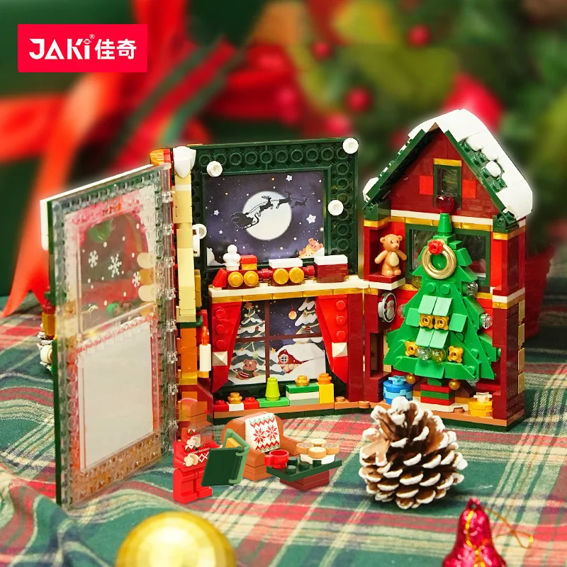 JK5155 Christmas stereo album book Christmas tree creative table decoration for boys and girls Christmas building blocks toys view 2