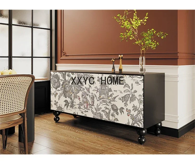 

Modern Minimalist Living Room and Kitchen Storage Solid Wood Sideboard Tea Cabinet Bedroom Storage Cabinet Locker