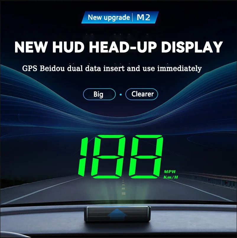 

Автомобильный спидометр HUD, проекционный дисплей на лобовое стекло, цифровой измеритель скорости, GPS-компас, многофункциональные аксессуары