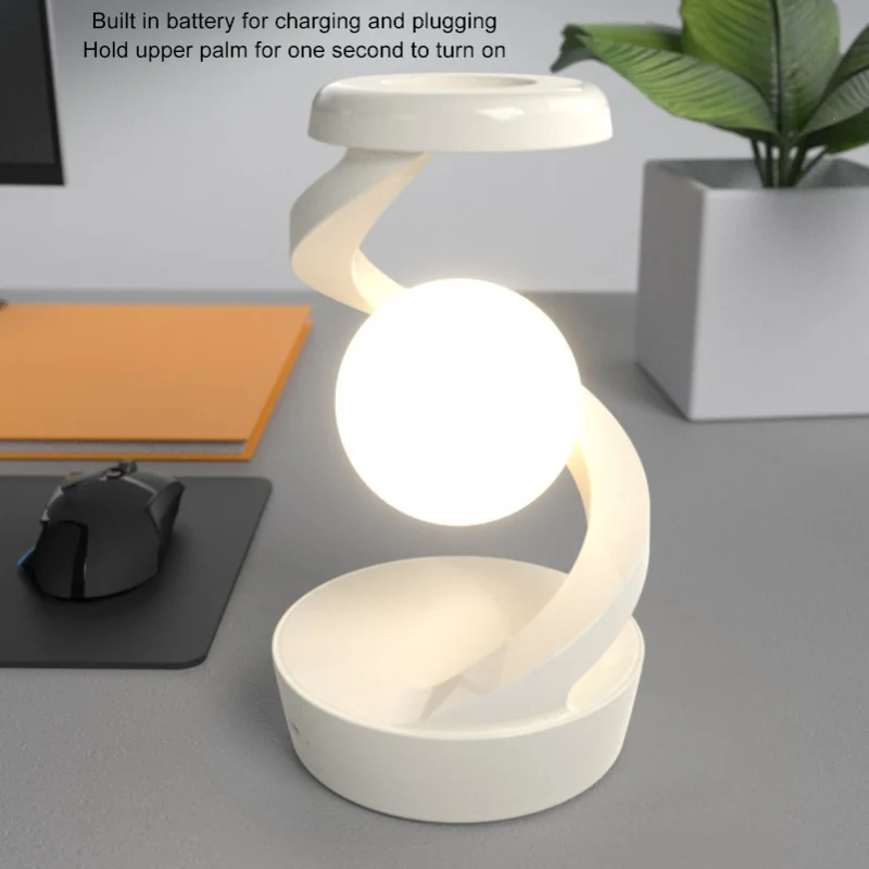 الحديثة دوامة أباجورة مبتكرة 3D البصرية الإرتفاع الكرة LED الجدول مصباح لغرفة النوم غرفة المعيشة مكتب الأبيض