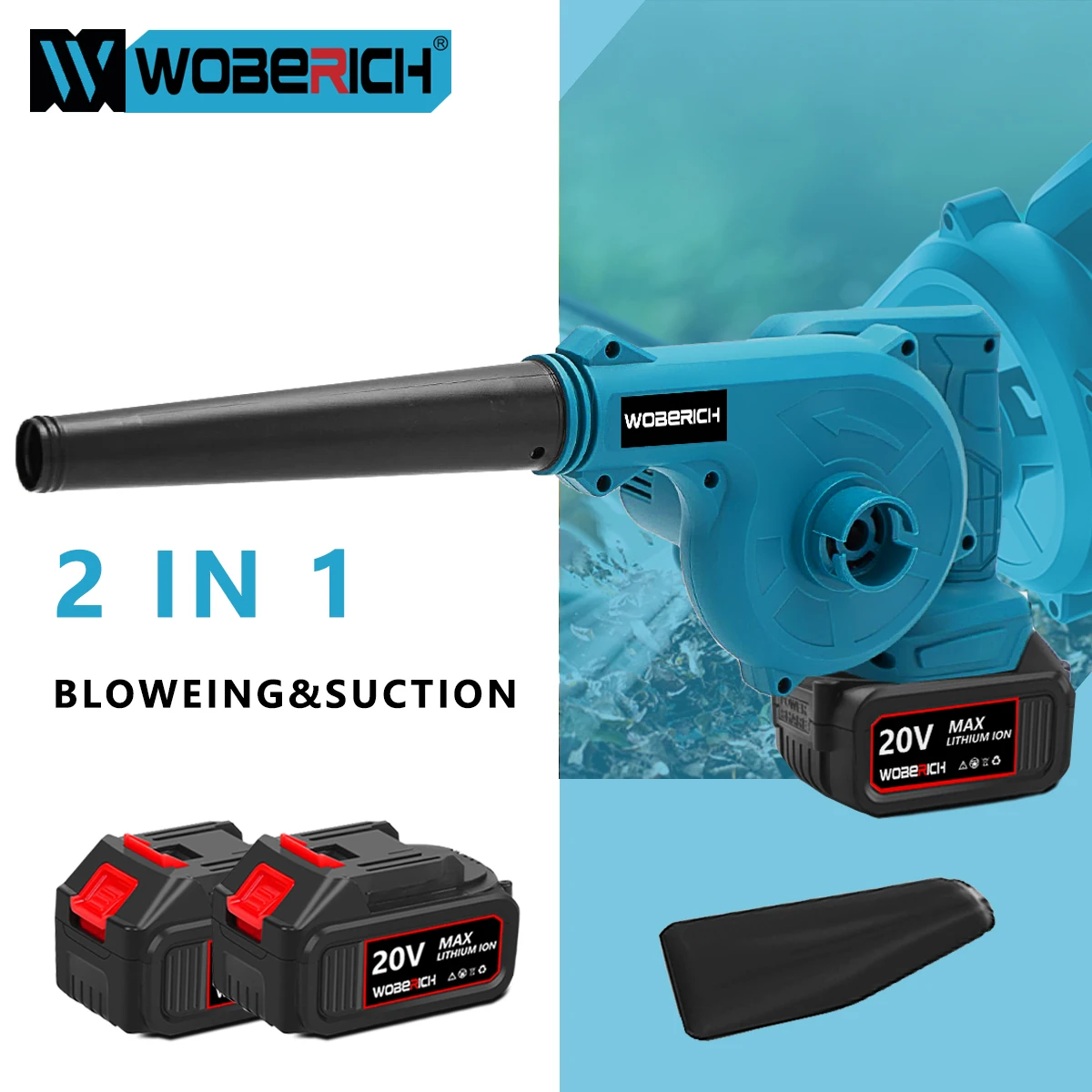 

Cordless Electric Air Blower 2 In 1 Blowing & Suction Handheld Leaf Computer Dust Collector For Makita 18V Battery By WOBERICH