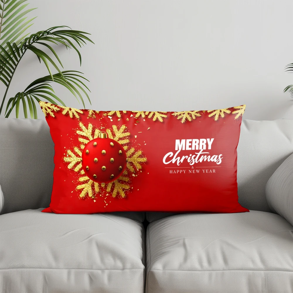 ديكور المنزل عيد ميلاد سعيد السنة الجديدة وسادة مناسبة ل أريكة غرفة نوم سيارة وسادة غطاء وسادة مستطيلة الظهر وسادة