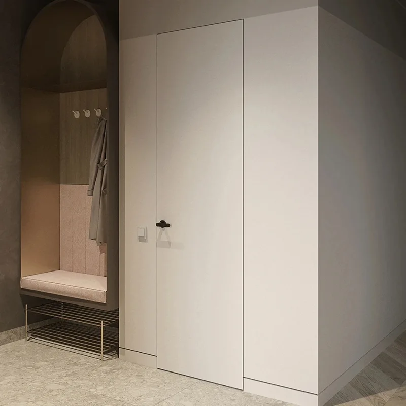 

Frameless door Invisible door Secret door Bedroom cloakroom Indoor Aluminum wood Storage room Minimalist light luxury