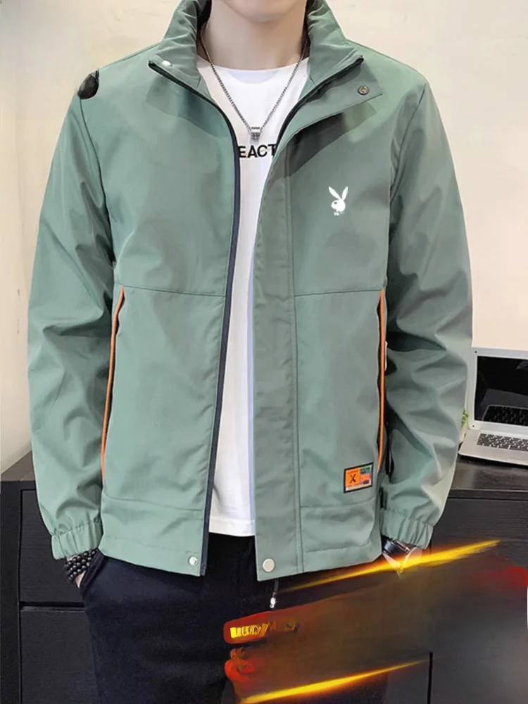 

Мужская куртка с воротником-стойкой, повседневная рабочая одежда, спортивная мужская куртка, весна-осень, новая модель, из полиэфирного волокна, укороченная