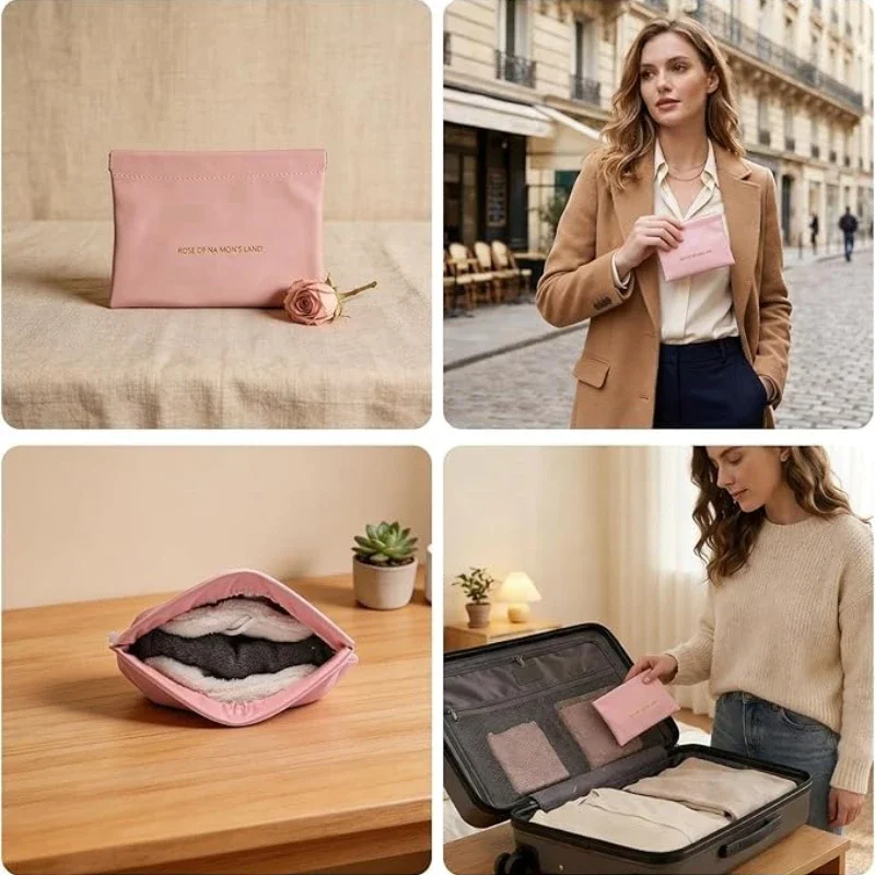 1pcs Shrapnel storage bag automatic closing storage bag girl gift coin purse cosmetic bag portable travel bag soft lining.