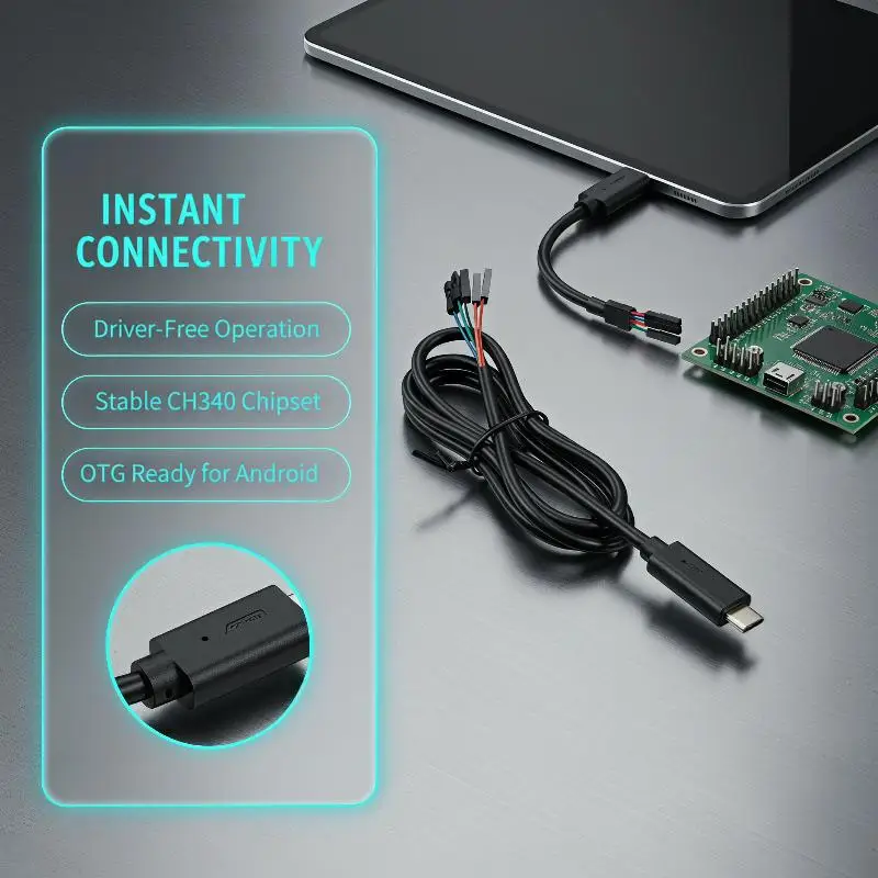 Android Type C To Serial 232 Phone USB To TTL OSX CH340 FT232 OTG Cable Convert Wire Adapter
