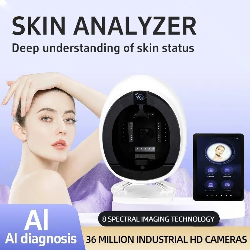 

3D AI Facial Skin Analyzer Detection Skin Problem Diagnosis 8 Spectrum Professional Analysis Beauty Salon Equipment