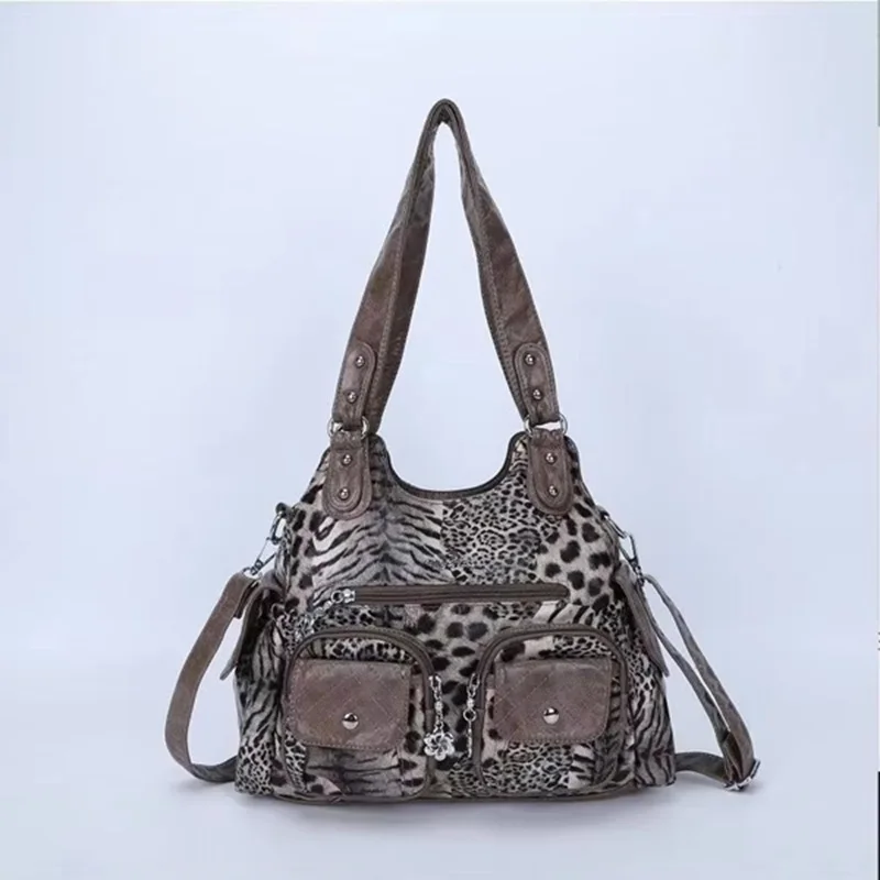 กระเป๋าถือสตรี Satchel กระเป๋าถือ PU ไหล่กระเป๋าขนาดใหญ่กระเป๋าหลายกระเป๋าไหล่กระเป๋า AK7557