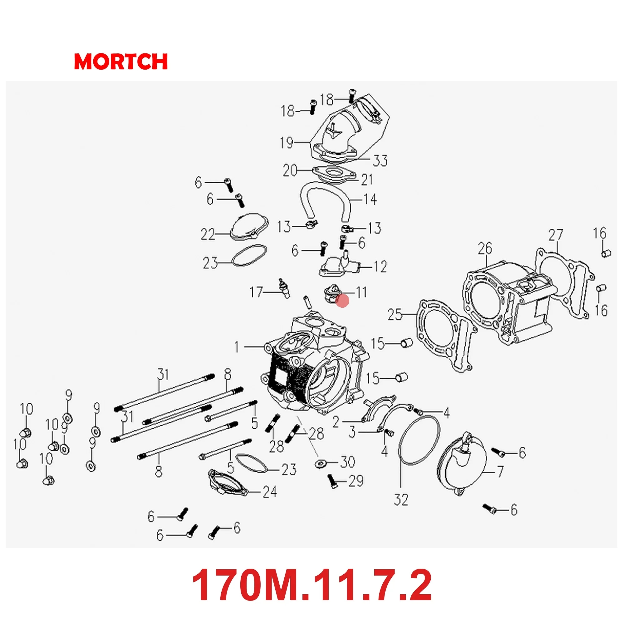 Thermostat Coolant Temperature Valve 22901 MILH170M.11.7.2 For Linhai 250 260 300 400 YP250 VOG Parts