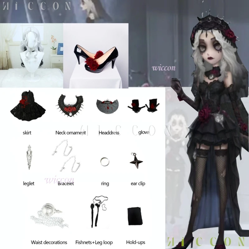 Juego Identity V, un personaje, psicólogo sobreviviente, Ada Mesmer, noche de brujas sin amanecer, disfraz de Cosplay, traje completo