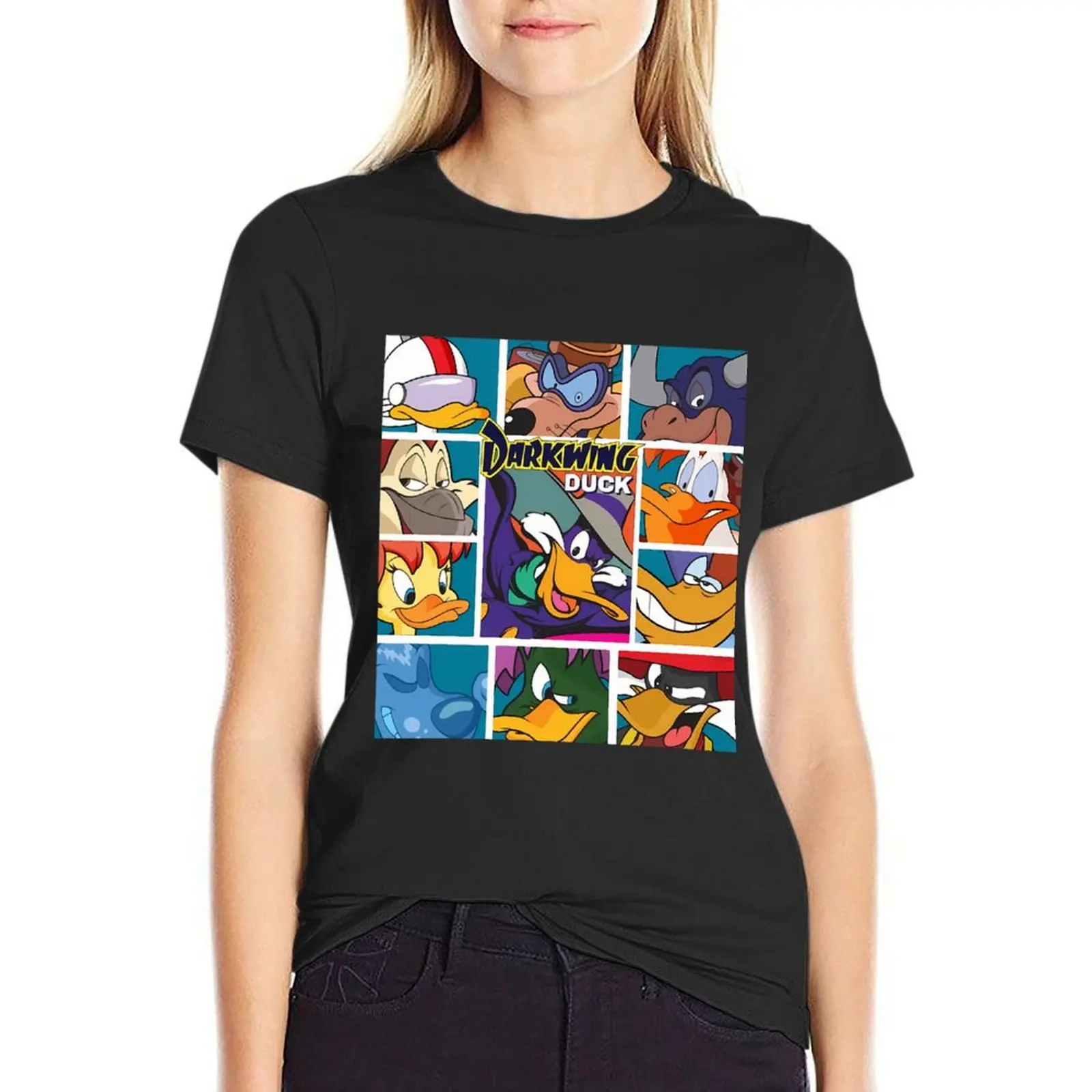 Duck Darkwing And Friends T-Shirt vintage Female clothing Blouse animal print Woman clothing