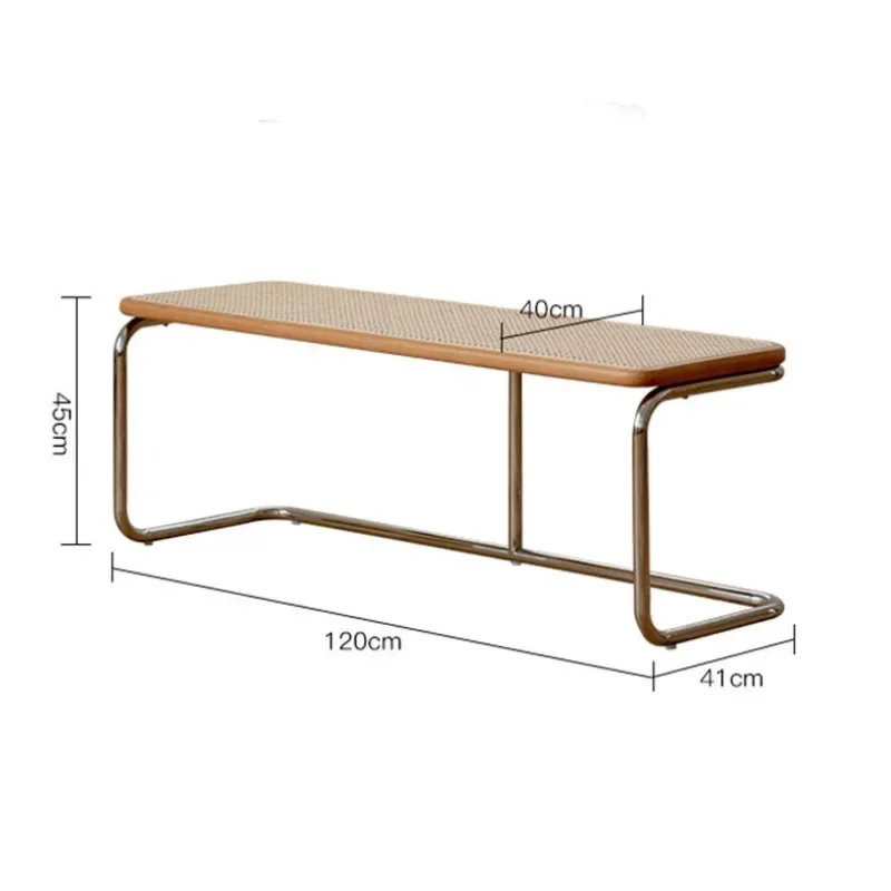 

Rattan bench door solid wood shoe changing stool, bedroom bedside stool, homestay entrance low stool
