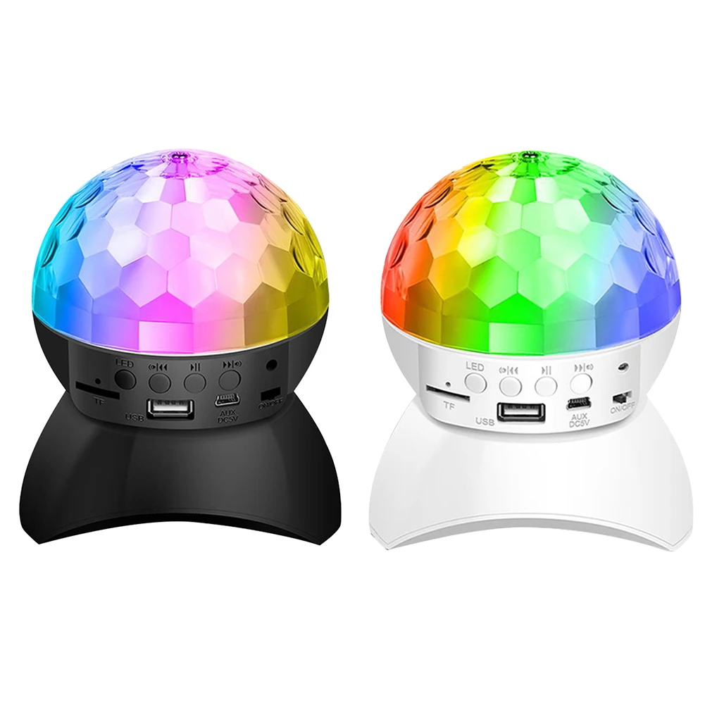 RGB Disco Light with Bluetooth-Compatible Speaker Disco Ball Party Lights USB Charging for DJ Birthday Party Night Club Decor