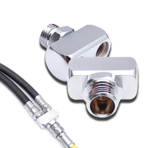 Imagen 2 del producto 1 Uds buceo LP manguera Splitte 9/16 pulgadas a 3/8 pulgadas adaptador de manguera 1 a 2 conector de manguera de baja presión regulador de Plitter deportes acuáticos