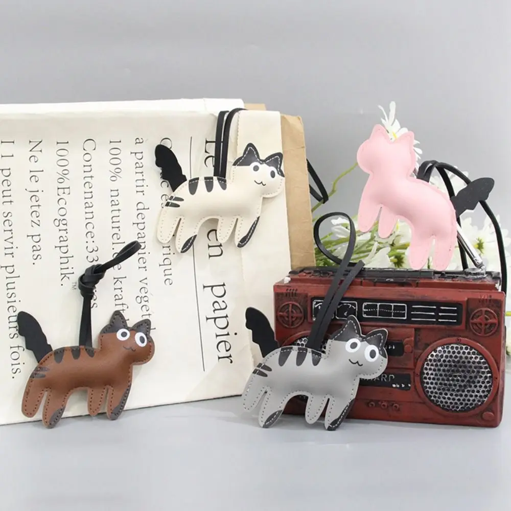 لطيف بولي Leather الجلود بولي Leather الجلود القط شماعات الكلب لطيف جرو سلسلة مفاتيح من الكرتون سيارة كيرينغ الحيوان حقيبة قلادة حقيبة حلية