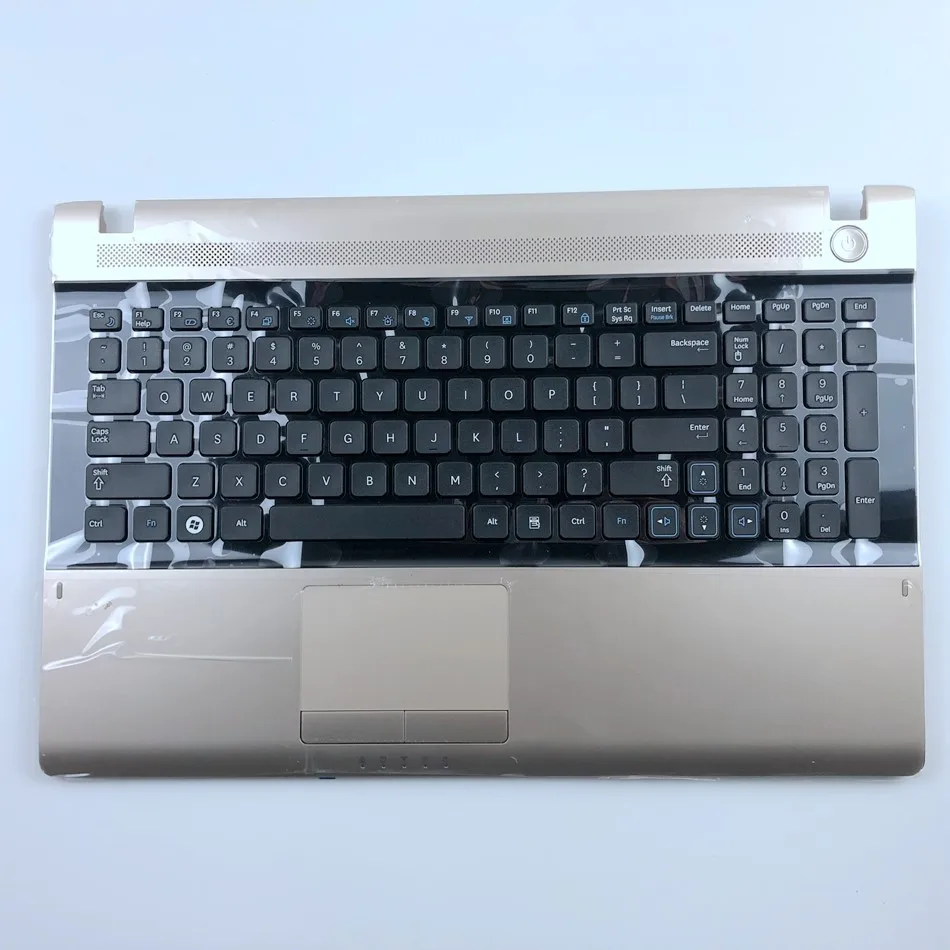 Imagem -01 - Ouro Palmrest Teclado Portátil para Samsung Rv509 Rv511 Np-rv511 Rv513 Rv515 Rv518 Rv520 Eua Layout us ouro palmrest teclado portatil para samsung rv509 rv511 np rv511 rv513 rv515 rv518 rv520 eua layout us 01